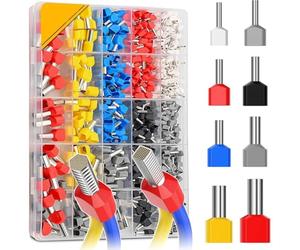 Jovryn Kit de 600 Embouts de Doubles, Assortiment D'Embouts de Doubles, Manchons Isolants Multicolores, Connecteurs Électriques