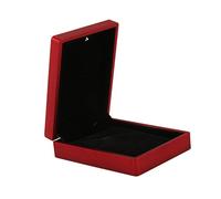 Jovryn LED ÉClairé Collier BoîTe en Caoutchouc + ÉTui Pendentif en Peluche pour Affichage Mariage Cadeau de Saint Valentin (Rouge)