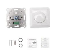Jovryn Pour Interrupteur Variateur LED/Halogène 5-200W 230V avec Plaque de Couverture Blanche.