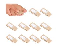 JOVYTH 10 Bandages Orteils Tissu Élastique - Correcteur Orteil Marteau, Anneau Protection, Soin Hallux Valgus, Séparateur, Pansement Coussin Protection