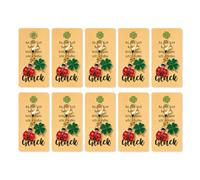 JOVYTH 10 Porte-Bonheur Coccinelle Porte-Clés + 1 Carte - Avec Trèfle à Quatre Feuilles, pour Cadeau d'Adieu, Écoliers, Examen, Noël, Chance