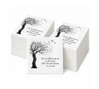 JOVYTH 40 Serviettes Noires de Deuil - Avec Message „Tu n'es plus là où tu étais…“, pour Enterrement, Cérémonie Funéraire, Décoration de Table, Commémoration, en Souvenir