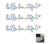 JOVYTH Autocollants "Hello Beautiful" pour rétroviseur, vinyle décoratif pour voiture et fenêtre, sticker pour femmes et hommes, décoration facile