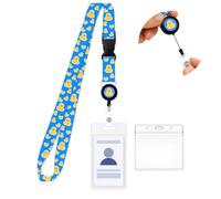 JOVYTH Cordon Tour de Cou Tournesol - 2 Porte-Badges avec Étui & Clip de Sécurité, Design Attrayant pour Cartes d'Identité & Clés