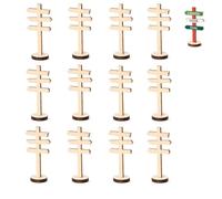 JOVYTH mini panneaux directionnels en bois pour décors miniatures et table, 12 pièces, pour maison, fêtes et décoration saisonnière, pour table, mur, porte, espace de fête et décoration saisonnière