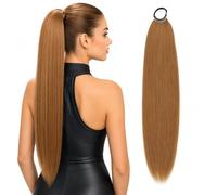 JOVYTH Set d'Extension Queue de Cheval 60 cm, Postiche Cheveux Raides avec Attache Clip, Extension Capillaire Parfaite pour Femmes et Filles, Idéale pour École, Bureau et Occasions Spéciales