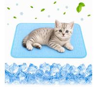 JOVYTH Tapis Rafraîchissant Chien en ice silk bleu clair, Tapis Fraîcheur Chat utilisable toute l'année, facile à nettoyer et n'attire pas les poils - Pour chats et petits chiens