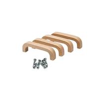 JOWE Lot de 4 poignées de meuble en bois massif avec vis de fixation - Poignée de porte en bois massif (chêne non traité)