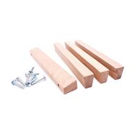 JOWE Poignées de meuble en bois avec vis - Lot de 4 poignées en chêne naturel - Forme : trapèze - Entraxe de perçage 96 mm