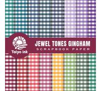 Jowel TonesColors Gingham Scrapbook Paper: 20 Design of Gingham patterns for Scrapbooking, Junk Journal Paper, Origami, Decoupage, Decoration, Mixed Media and more