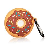 Jowhep Étui pour AirPods Pro Protecteur Silicone Souple AirPod 3/Pro Couverture Dessin Animé Mignon Peau Filles Adolescents Coque Accessoires Porte-clés Mode Drôle Air Pods 3 Cas Brown Donuts