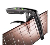 JOWOOM Grabtune Capo-accordeur pour guitare acoustique | Équipement 2 en 1 | Système d'accordage précis et précis | Écran LED coloré | Batterie rechargeable USB | Placage chromé (noir)