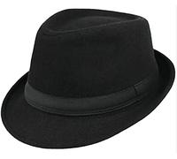 JowTreex Chapeau Fedoras classique à bord court pour homme et femme, Noir/haut débit, taille unique