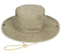 JowTreex Chapeaux boonie avec ficelle à large bord pour randonnée, pêche, protection solaire UV, safari, hommes et femmes, kaki, Taille unique
