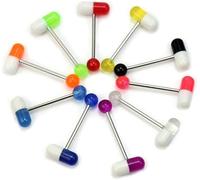 Jowxsx Bijoux de corps Lot de 10 élégants et pratiques Bijoux de perforation en Acier inoxydable Classique avec Clicker pour langue et téton