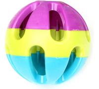 Jowxsx Jouets multicolores pour chiens de taille moyenne à grande - Balle creuse avec cloche à l'intérieur en plastique interactif pour soulager l'ennui - Lanceur automatique de balles