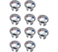 Jowxsx Lot de 10 clignotants argentés chaud/froid pour robinets, eau chaude et froide, boutons pour cuisine, salle de bain, évier, robinet
