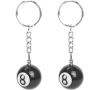 Jowxsx Lot de 2 porte-clés en forme de boule de billard - Porte-clés créatif - En plastique - 8 chiffres - Décoration ami
