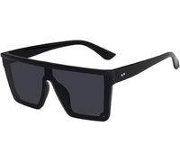 Jowxsx Lunettes de soleil carrées surdimensionnées vintage à dessus plat pour femmes et hommes 400 Lunettes de soleil de rue Lunettes de soleil de conduite Lux Flat P8B6 Top Shooting Tendance Lunettes