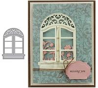 Jowxsx Pochoir de découpe de fenêtre, moules de gabarit en métal, matrices de découpe, pochoirs découpés pour bricolage, scrapbooking, album photo, matrices de papier de gaufrage décoratives pour la