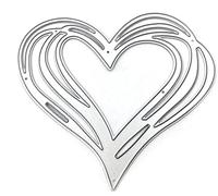 Jowxsx Pochoir de découpe en forme de cœur, moules en métal, matrices de découpe, pochoirs découpés pour bricolage, scrapbooking, album photo, gaufrage décoratif, matrices en papier pour la fabricati