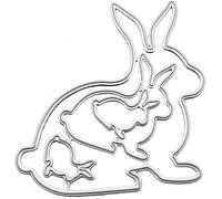 Jowxsx Pochoir de découpe en forme de lapin, moules en métal, matrices de découpe, pochoirs découpés pour bricolage, scrapbooking, album photo, gaufrage décoratif, matrices en papier pour la fabricat