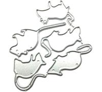 Jowxsx Pochoir de découpe en forme de souris, moules en métal, matrices de découpe, pochoirs découpés pour bricolage, scrapbooking, album photo, gaufrage décoratif, matrices en papier pour la fabrica