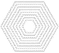 Jowxsx Pochoir de découpe hexagonal, moules en métal, matrices de découpe, pochoirs découpés pour bricolage, scrapbooking, album photo, gaufrage décoratif, matrices en papier pour la fabrication de c