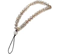 Jowxsx Sangle universelle dorée à breloques pour téléphone portable pour femmes et filles, perles de cristal, porte-clés mignon de poche pour clés de voiture, sac à main, décoration, Plastique, Pierre