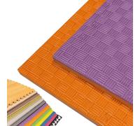 JOWY Tatami Puzzle pour Gymnase, Arts Martiaux, Judo, Karaté, Taekwondo, Yoga, Fitness et Zones d’Étirement | 1x1m | 2 cm d’épaisseur | Finition F | Couleur Lilas/Orange (5 pièces)