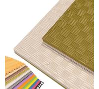 JOWY Tatami Puzzle pour Gymnase, Arts Martiaux, Judo, Karaté, Taekwondo, Yoga, Fitness et Zones d’Étirement | 1x1m | 2 cm d’épaisseur | Finition F | Couleur Blanc/Vert Olive (25 pièces)