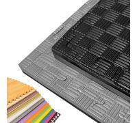 JOWY Tatami Puzzle pour Gymnase, Arts Martiaux, Judo, Karaté, Taekwondo, Yoga, Fitness et Zones d’Étirement | 1x1m | 2 cm d’épaisseur | Finition F | Couleur Gris/Noir (24 pièces)