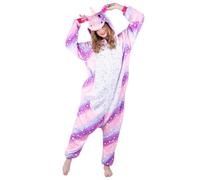 Joxessaien Costume de licorne Onesie pour adulte - Unisexe - À capuche - Combinaison - Costume d'animaux pour cosplay, carnaval, Halloween - Taille M