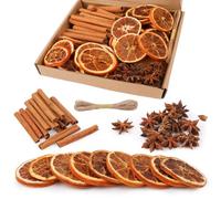 Joxessaien Ensemble de décoration de couronne de Noël 80 pièces - Orange séchée, cannelle, badiane et ficelle de jute, fournitures artisanales naturelles pour couronne de l'Avent