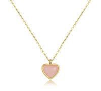 Joxevyia Collier avec pendentif en forme de cœur en cristal de cornaline - Pierre brute - Cristaux de guérison délicats - Cadeau d'anniversaire, de Saint-Valentin pour elle, Pierre métallique, Non