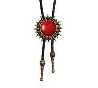 Joxevyia - Cravate Bolo pour homme Southwest Cowboy Cravate Bolo Cravate Solaire Rouge Pierre pour Femme Collier Bolo Vintage pour Femme, Jbl025-Fleur Solaire Rouge, Único