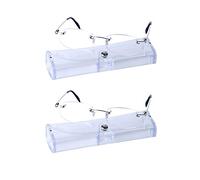 JoXiGo 2-Paquet Homme Femme Rimless Lunettes de Vue Lecture +1.5 (50-54 ans) Ultra Léger (14g) Unisexe Lunettes pour Lire Presbyte avec Étui Transparentes