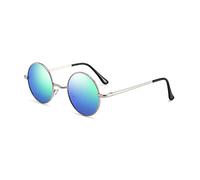 JoXiGo Lunettes de Soleil Polarisées Ronde Homme Femme UV400 Lunettes Rétro Vintage Cadre Métallique