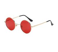 JoXiGo Lunettes de Soleil Polarisées Ronde Homme Femme UV400 Lunettes Rétro Vintage Cadre Métallique