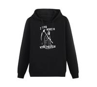 Joxlbo I Love Working with People Skull Goth Reaper Hoody Unisex Long Sleeve Hooded with Pocket Black XXXL