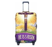 Joy and Hope for Easter Housse de protection élastique pour valise de voyage Motif imprimé anti-rayures, Noir , M