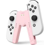Joy-Con Charging Grip Handle Bracket For Ns Charging Station Comfort V-Shaped Gaming Grip Controller With Battery Indicators And Speed Charge While Play,Pink