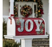 Joy Couvertures magnétiques de boîte aux lettres de Noël rustiques, baies de pin rustiques, pour décoration extérieure, jardin, cour, 53,3 x 64,9 cm