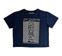 Rock Off officially licensed products Joy Division Crop Top T Shirt Unknown Pleasures Nouveau Officiel Femme Denim Size S