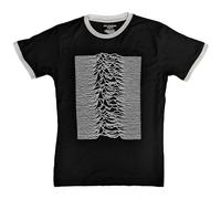 Joy Division Ringer T Shirt Unknown Pleasures Logo Nouveau Officiel Unisex Noir Size S