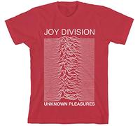 Joy Division - T-Shirt # M Red Unisex # Unknown Pleasures Slim Fit [Import]