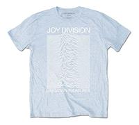 Joy Division T Shirt Unknown Pleasures Blanc on Bleu Logo Officiel Homme Bleu Size L