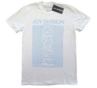 Joy Division T Shirt Unknown Pleasures Bleu on Blanc Logo Officiel Homme Blanc