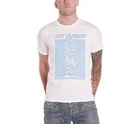 Joy Division T Shirt Unknown Pleasures Bleu on Blanc Logo Officiel Homme Blanc
