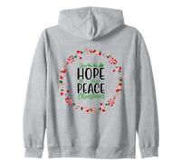 Joy, Hope, Love, Peace, Christmas Candy Couronne Positive Sweat à Capuche